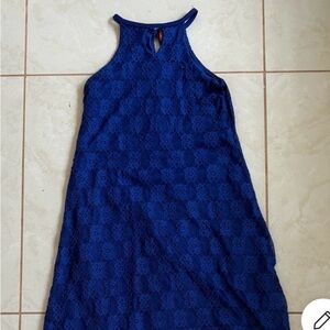 Royal Blue Lace Halter Maxi Dress